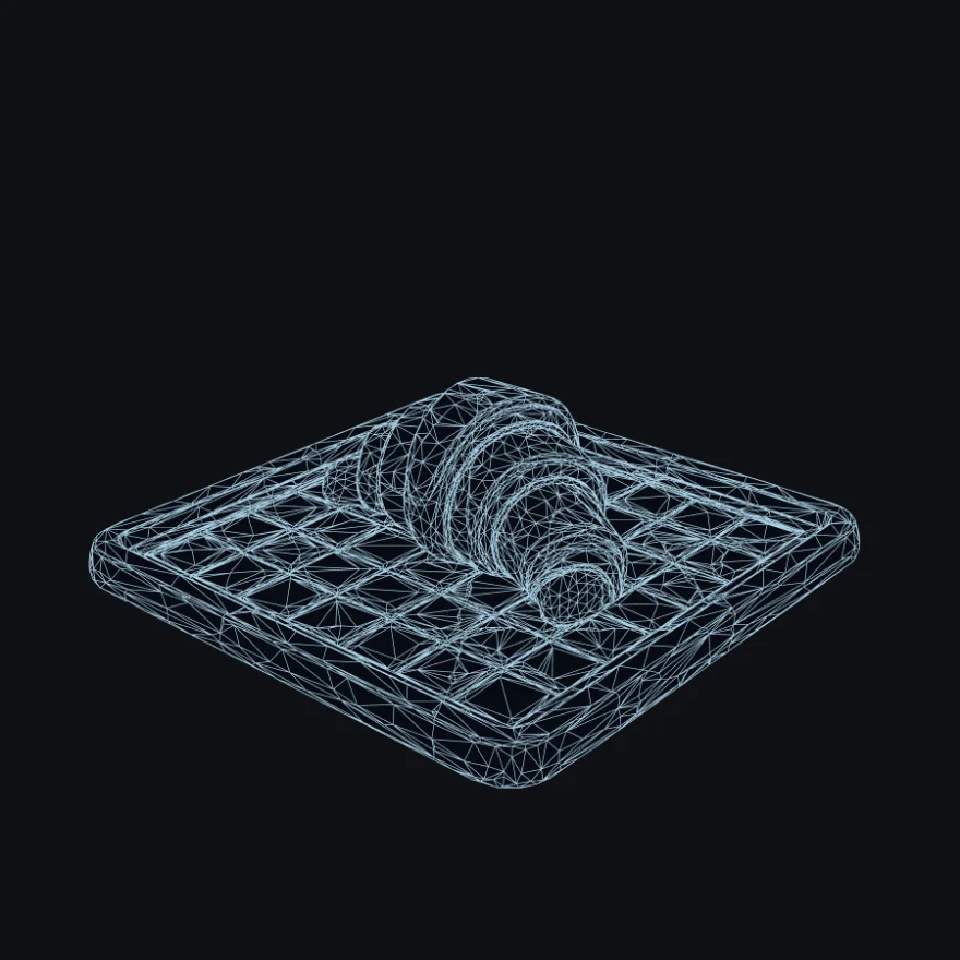 Wireframe after decimation, with individual triangles clearly legible